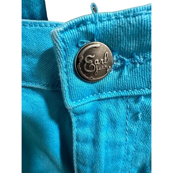 🍒 2/$20 🍒 Earl Jean Womens Turquoise Capri Pants Size 6 Cotton/Spandex Blend - Picture 3 of 6